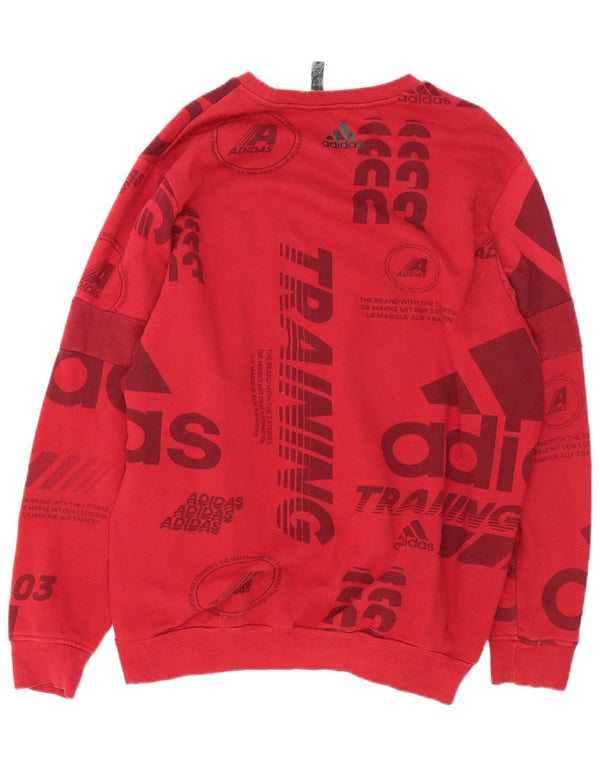 Adidas grafisk sweatshirt til mænd XL rød bomuld