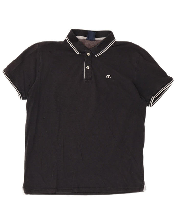 Champion herre poloshirt Medium marineblå stribet bomuld