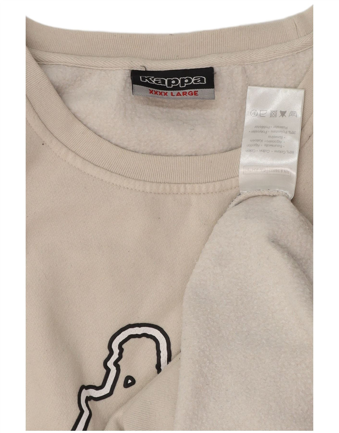 KAPPA Grafisk Sweatshirt-trøje til mænd 4XL Off White Bomuld
