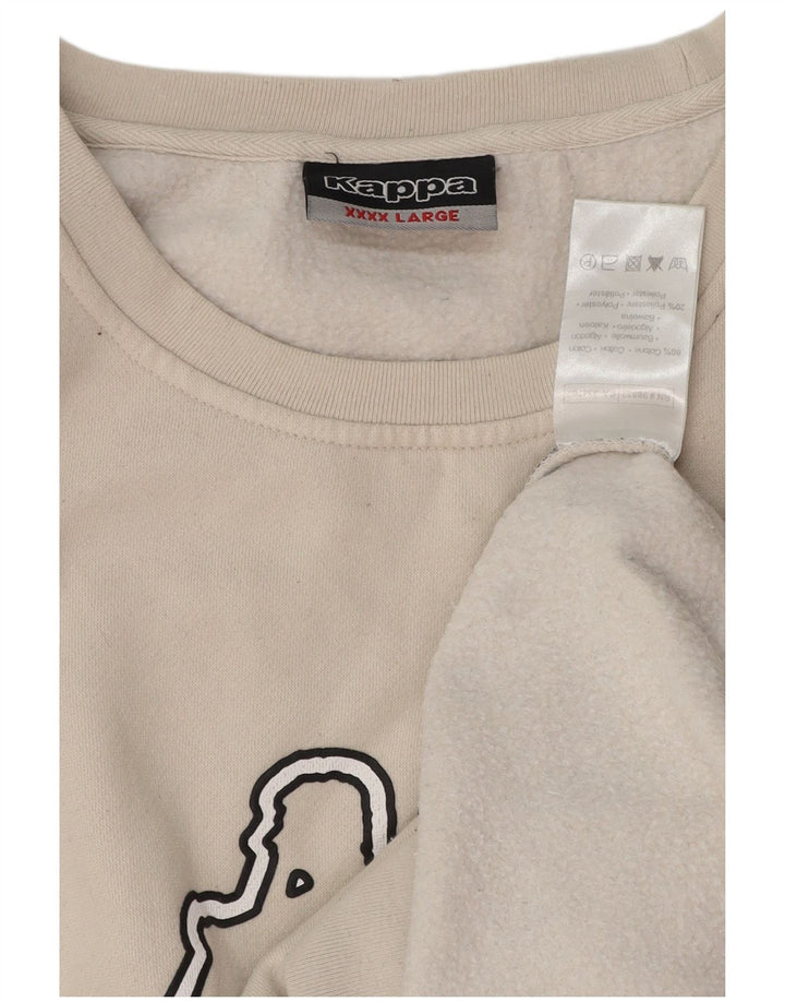 KAPPA Grafisk Sweatshirt-trøje til mænd 4XL Off White Bomuld