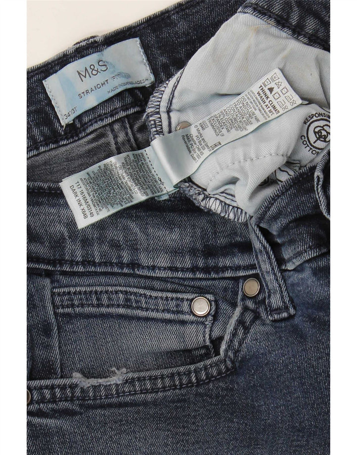 Marks & Spencer Straight Jeans til mænd W34 L31 Marineblå bomuld