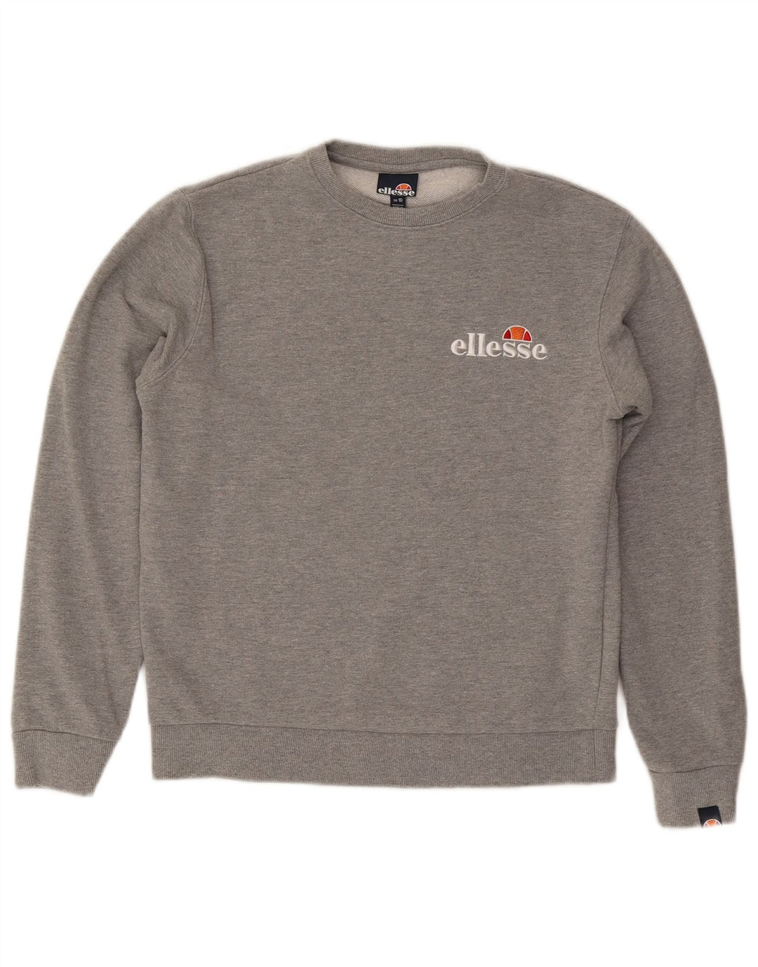 Ellesse Womens Grafisk Oversized Sweatshirt Jumper UK 10 Small Grey Flecked