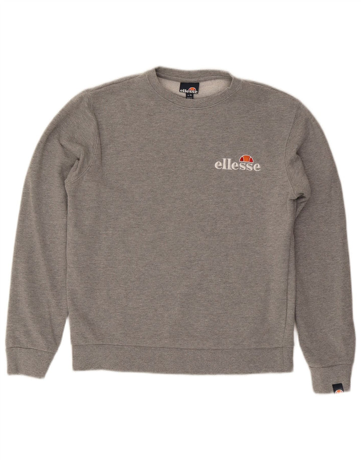 Ellesse Womens Grafisk Oversized Sweatshirt Jumper UK 10 Small Grey Flecked