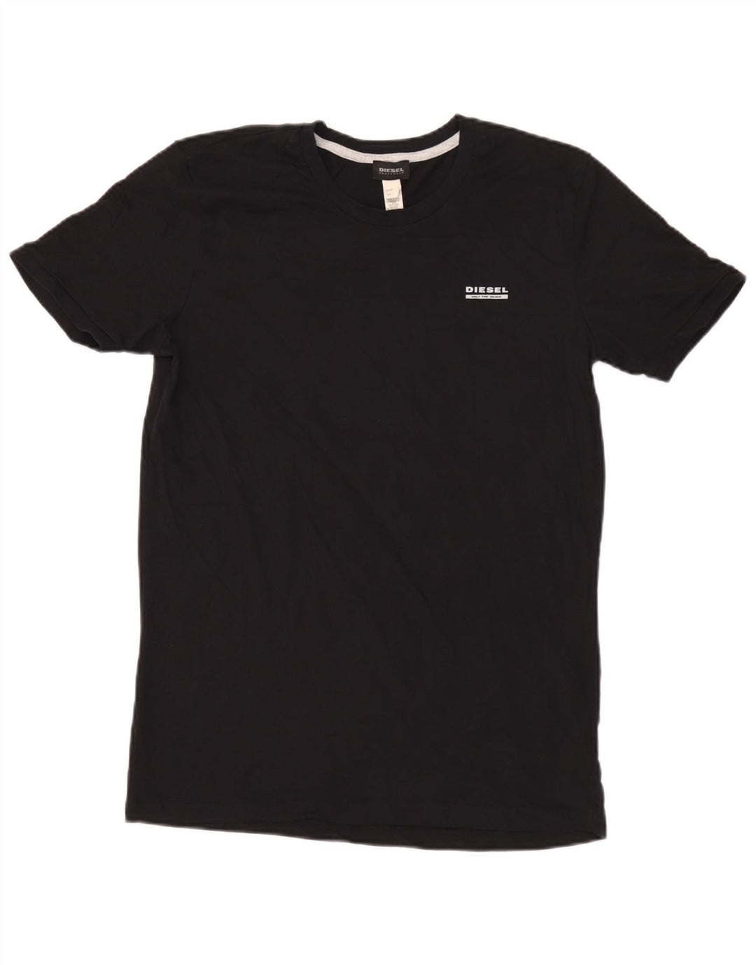 Diesel Herre T-Shirt Top Stor Sort Bomuld