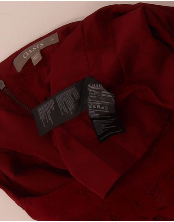 OASIS Womens Mini Skirt UK 10 Small W27  Red Floral Polyester