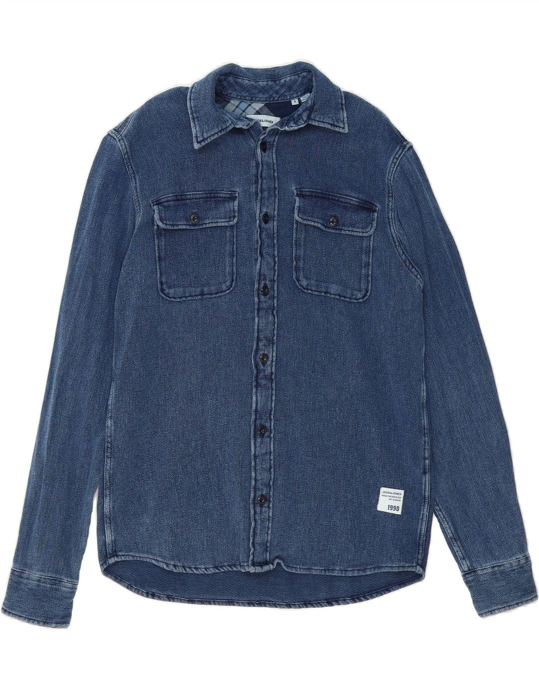 JACK & JONES Mens Shirt Small Blue Cotton Vintage Jack & Jones and Second-Hand Jack & Jones from Messina Hembry 