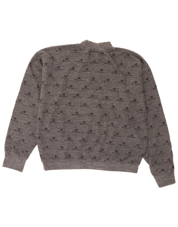 Champion Dame Grafisk Sweatshirt Jumper UK 18 XL Grå Bomuld