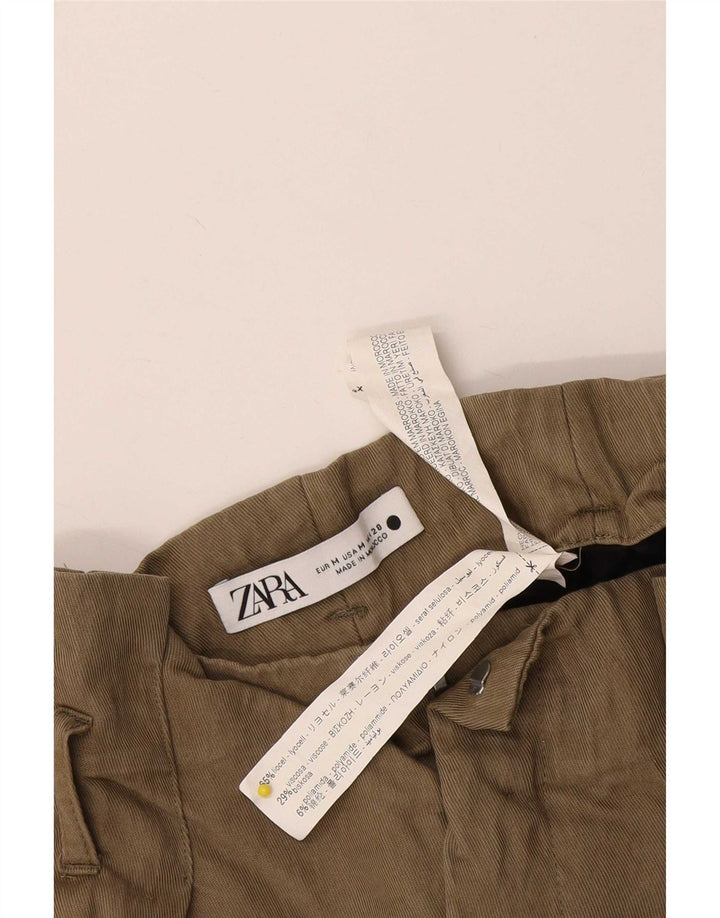 Zara Dame Harem Bukser Medium W28 L22 Khaki Lyocell