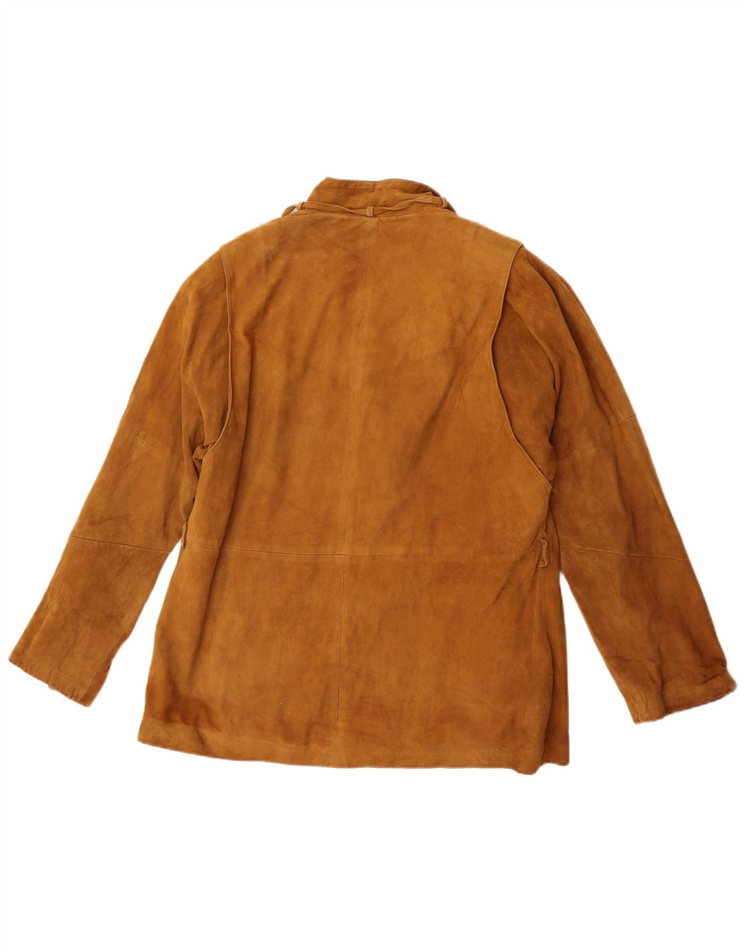 Vintage dame 3-knaps ruskindsblazerjakke IT 48 XL brunt læder