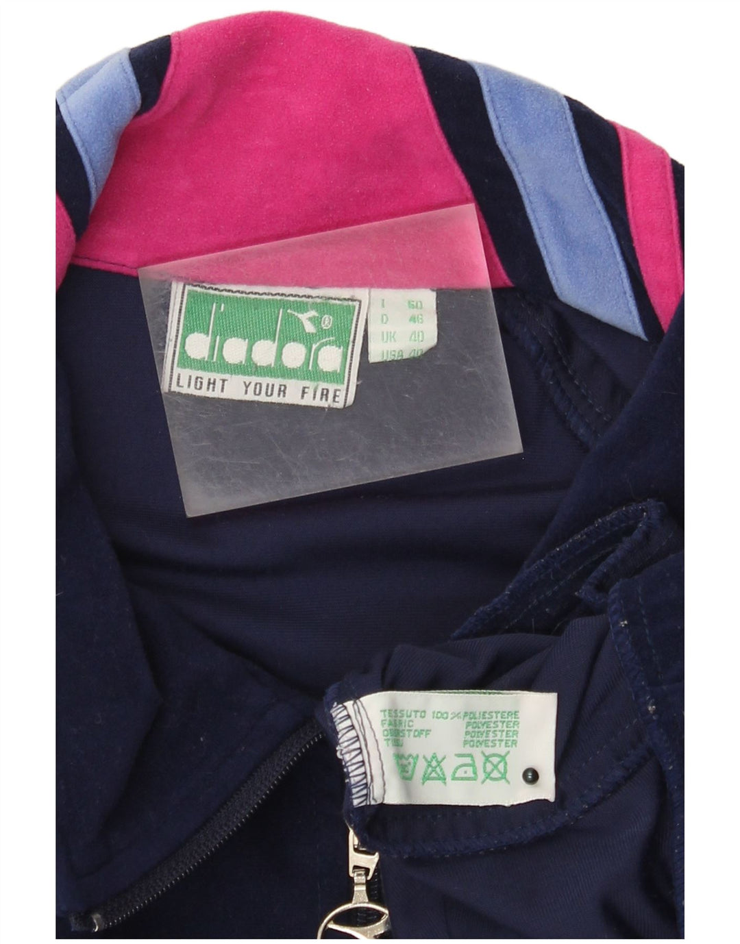 DIADORA Herre grafisk træningsdragt topjakke UK 40 Medium Navy Blue