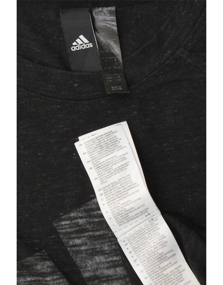 Adidas Herre Grafisk Vest Top Lille Sort Flecked Rayon