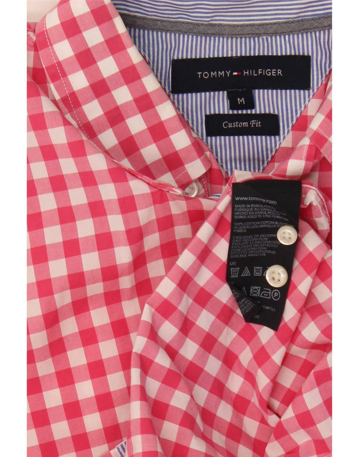 Tommy Hilfiger Kortærmet Herre Custom Fit skjorte Medium Rød Gingham Cotton
