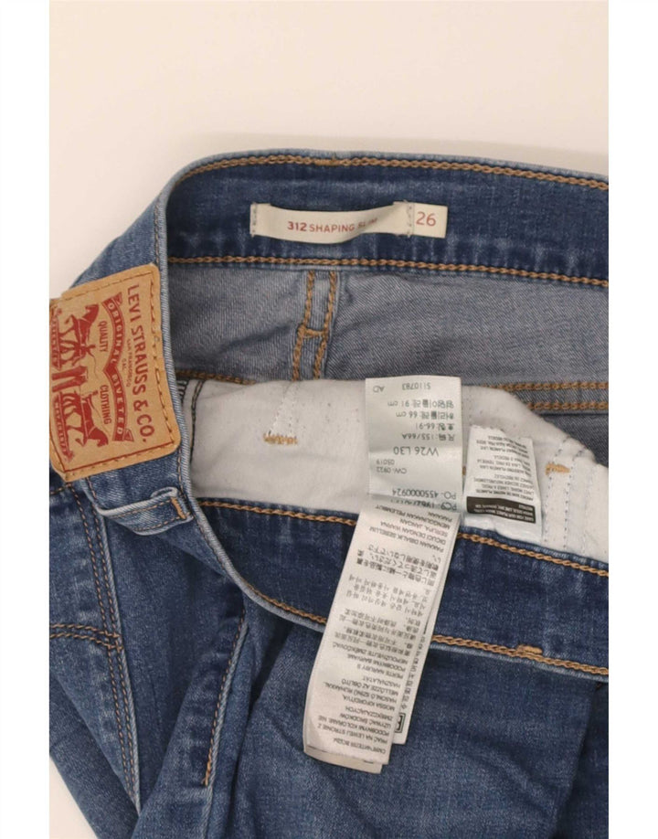 Levi's Womens 312 Shaping Slim Jeans W26 L30 Blå Bomuld