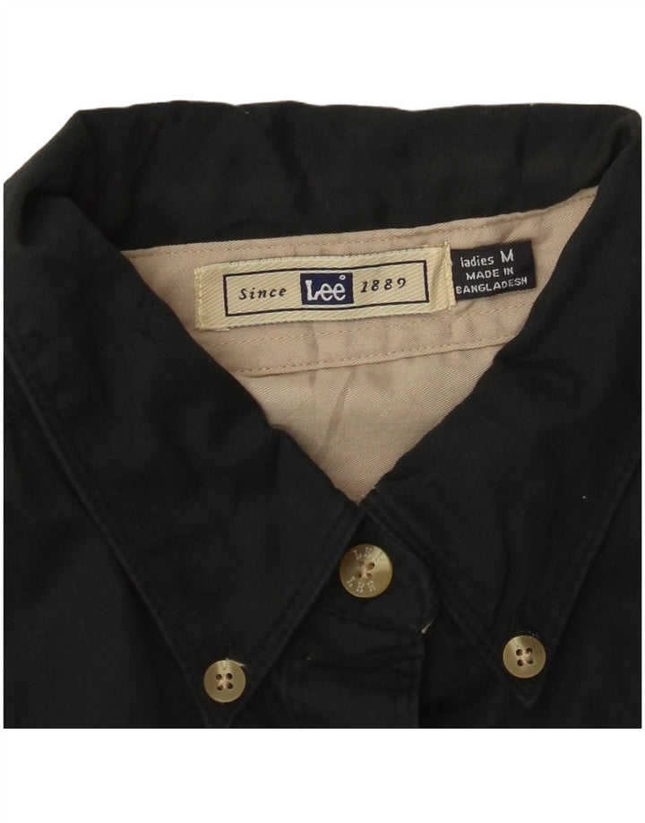 LEE Oversized skjorte til kvinder UK 14 Medium Sort bomuld
