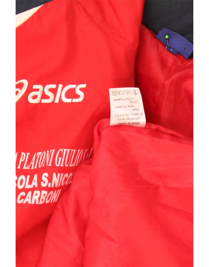 Asics Herre Graphic Windbreaker Jacket UK 40 Large Red Colourblock Polyester