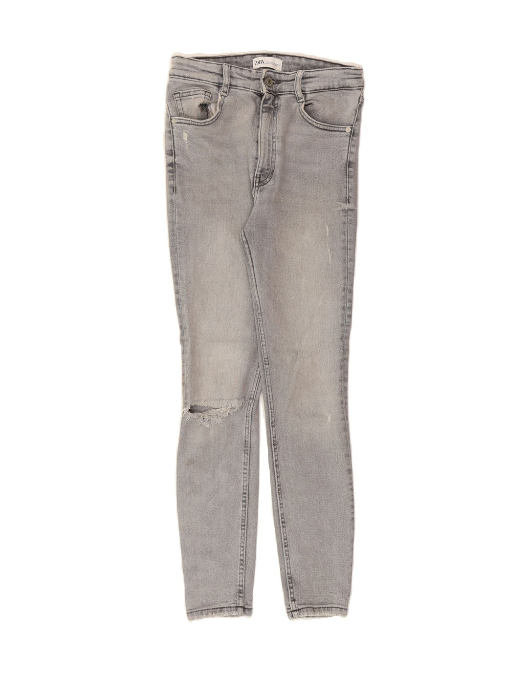 ZARA Womens Distressed Skinny Jeans EU 38 Small W28 L27 Grey Vintage Zara and Second-Hand Zara from Messina Hembry 