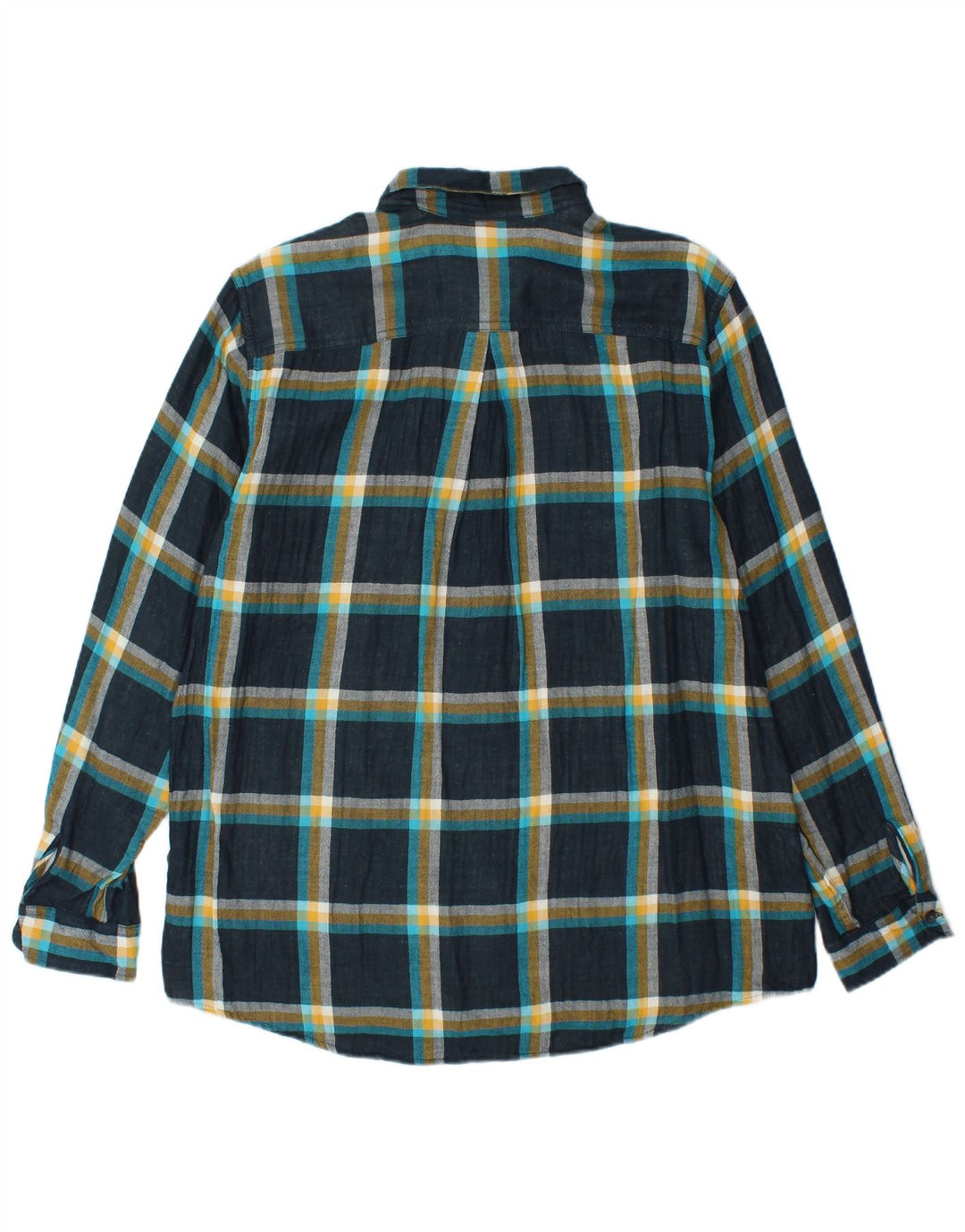 EDDIE BAUER Flanellskjorte til kvinder UK 16 Stor marineblå ternet bomuld