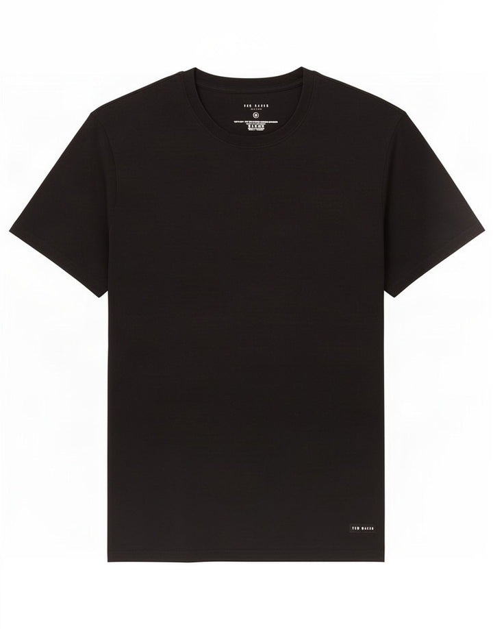 Ted Baker Herre T-Shirt Top Medium Sort Bomuld