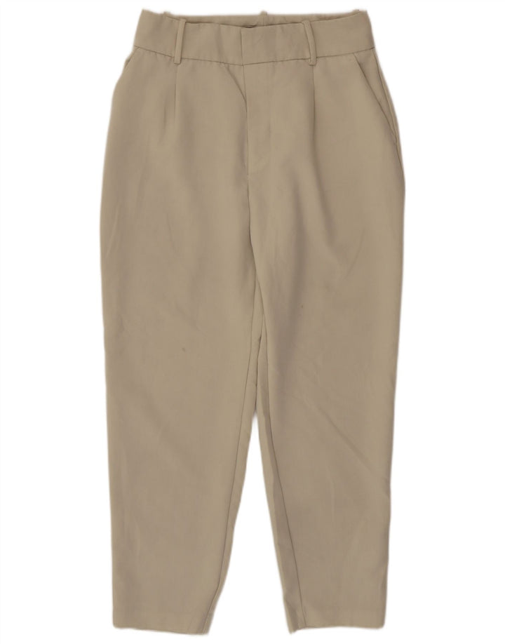 Zara koniske jakkesæt til kvinder store W30 L26 beige polyester