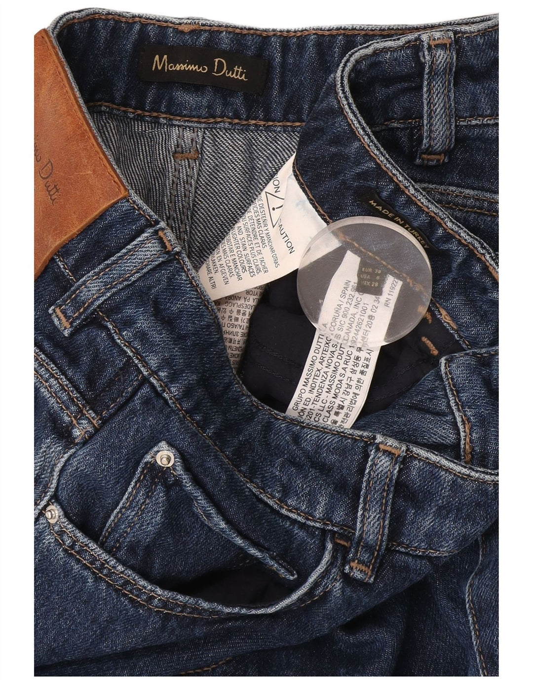 Massimo Dutti Dame Flared Jeans EU 38 Small W28 L34 Navy Blue Bomuld