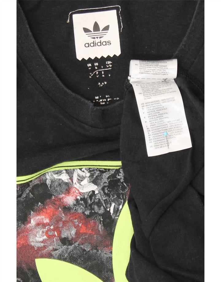 Adidas Herre grafisk T-shirt Top Medium Sort Bomuld