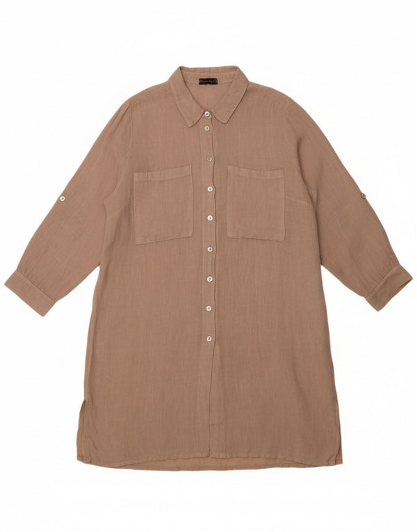 PHASE EIGHT Womens Long Sleeve Oversized Shirt Dress UK 20 2XL Beige