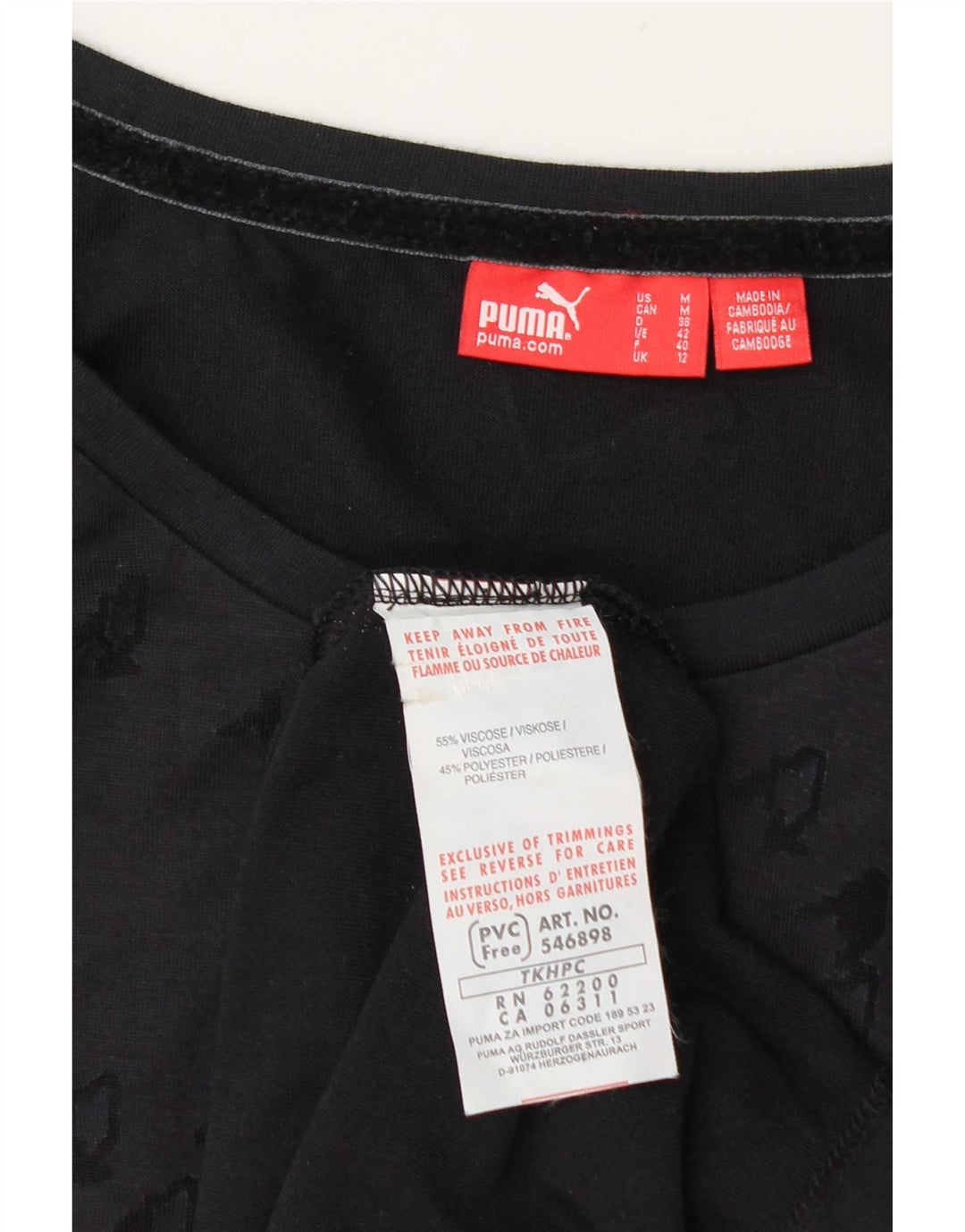Puma Dame Se Through Top UK 12 Medium Navy Blue Geometrisk Viscose