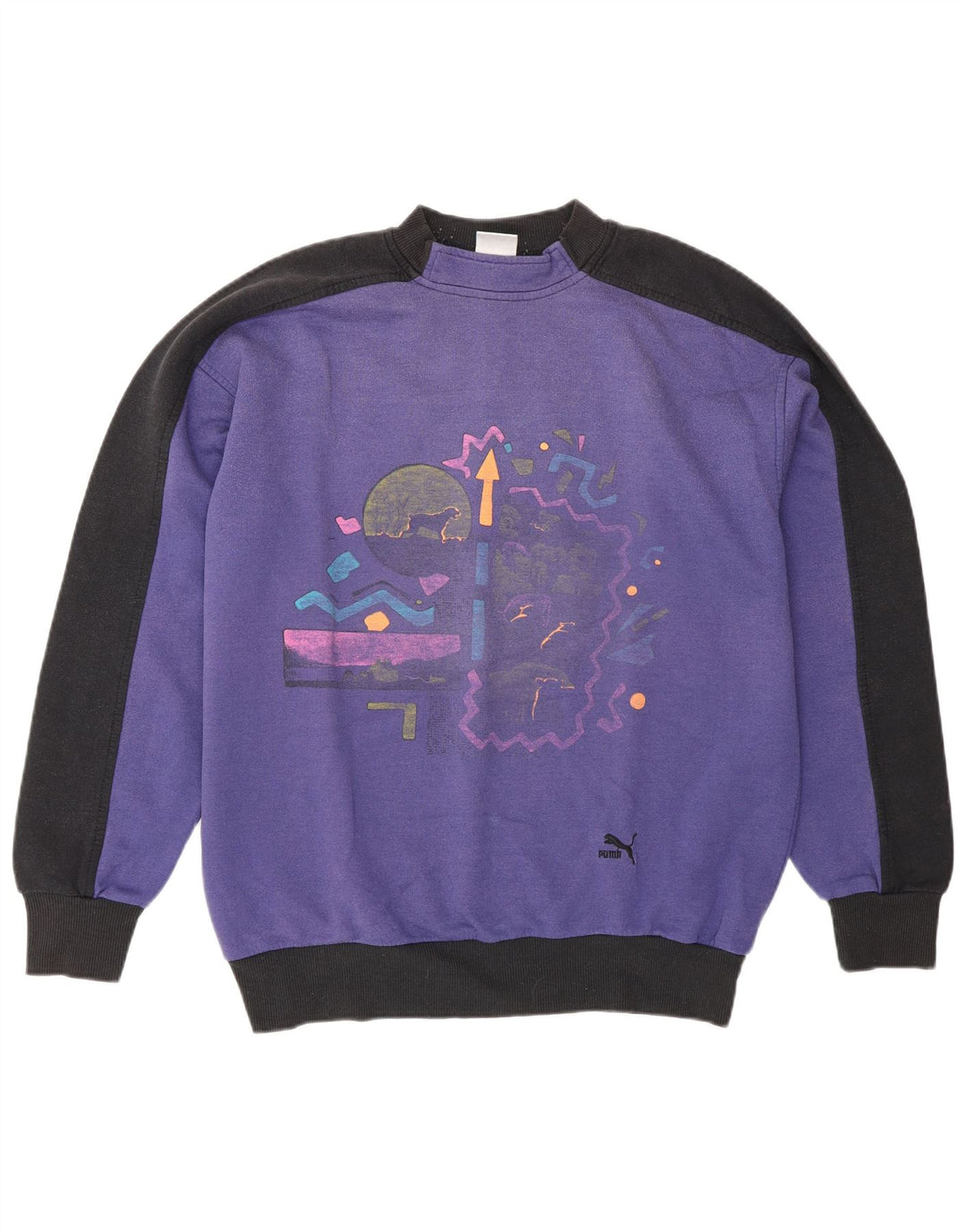 Puma grafisk sweatshirt til mænd, stor lilla farveblok