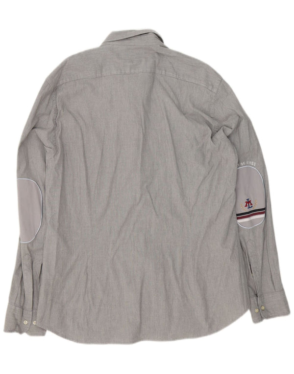 La Martina Mens Slim Fit Shirt 2XL Grey Cotton