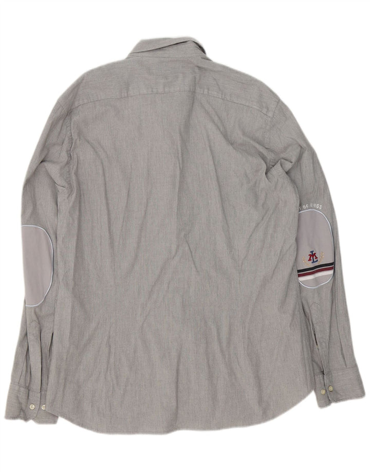 La Martina herre Slim Fit skjorte 2XL grå bomuld