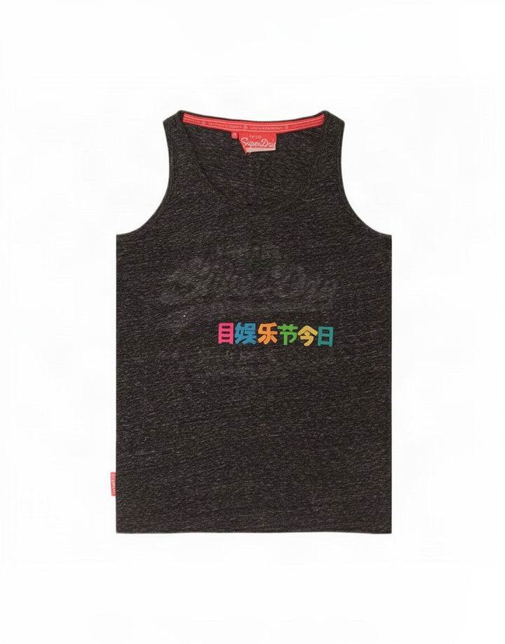 Superdry Grafisk Vest Top UK 10 Small Grå Flecked Polyester