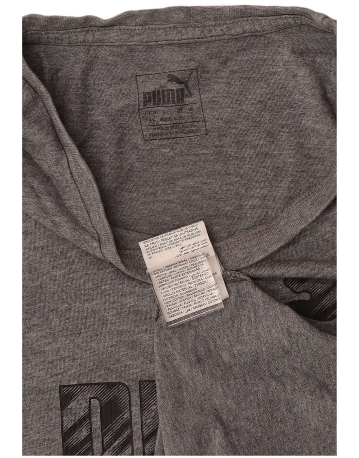 PUMA Mens Graphic T-Shirt Top Small Grey Cotton