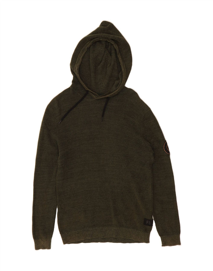 JACK & JONES Mens Hooded Jumper Sweater Large Green Cotton Vintage Jack & Jones and Second-Hand Jack & Jones from Messina Hembry 