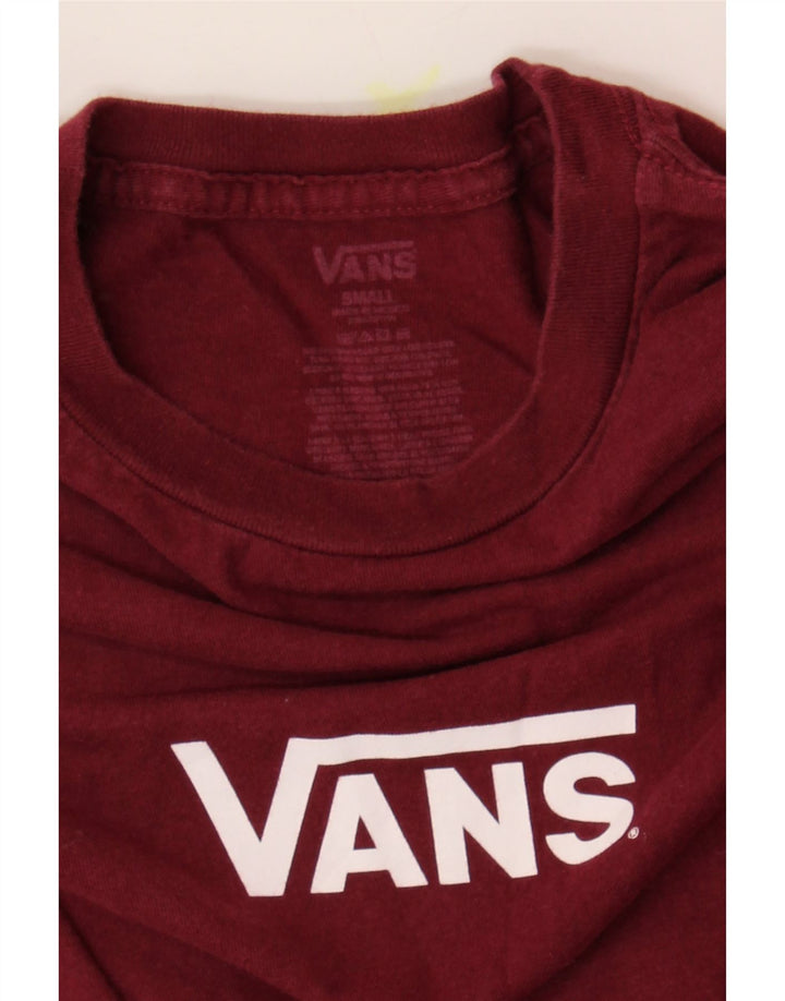 VANS Womens Graphic T-Shirt Top UK 10 Small Burgundy Vintage Vans and Second-Hand Vans from Messina Hembry 