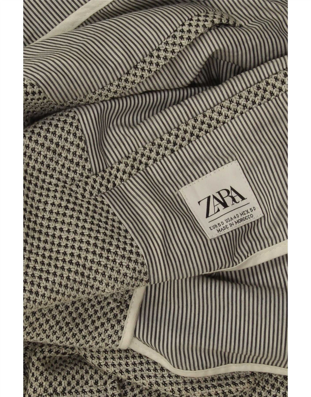 Zara Herre 2-knaps blazerjakke EU 50 Medium Grå Polyester