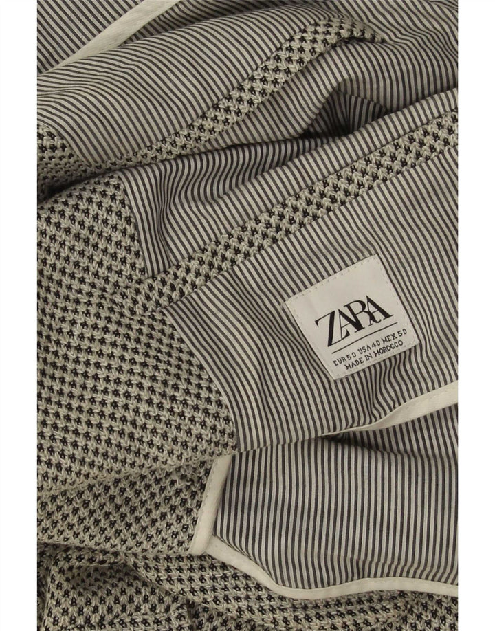 Zara Herre 2-knaps blazerjakke EU 50 Medium Grå Polyester