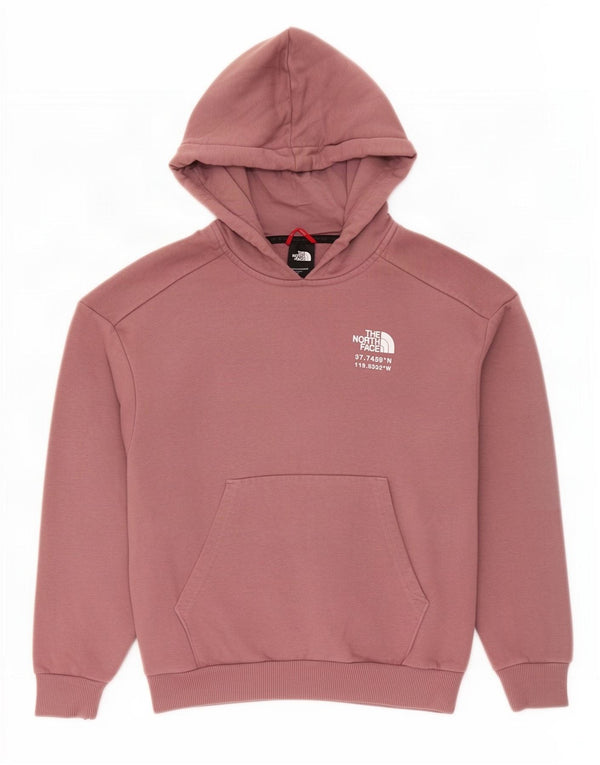 The North Face Dame Grafisk Oversized Hoodie Jumper UK 10 Small Pink
