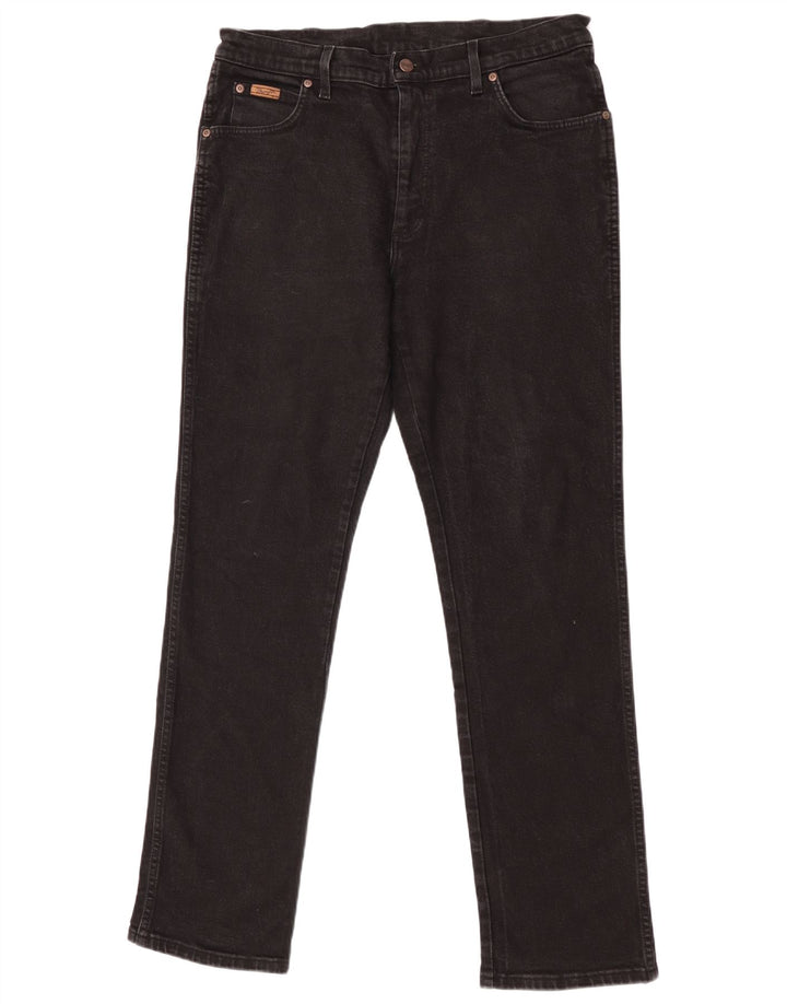 Wrangler Herre Texas Straight Jeans W36 L34 Sort Bomuld