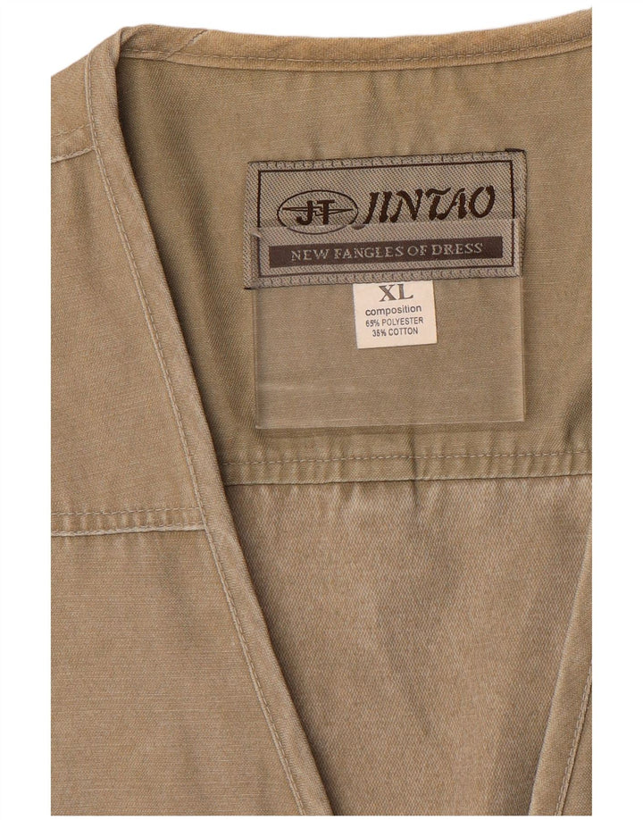 Jintao Herre Utility Gilet UK 42 XL Khaki Polyester