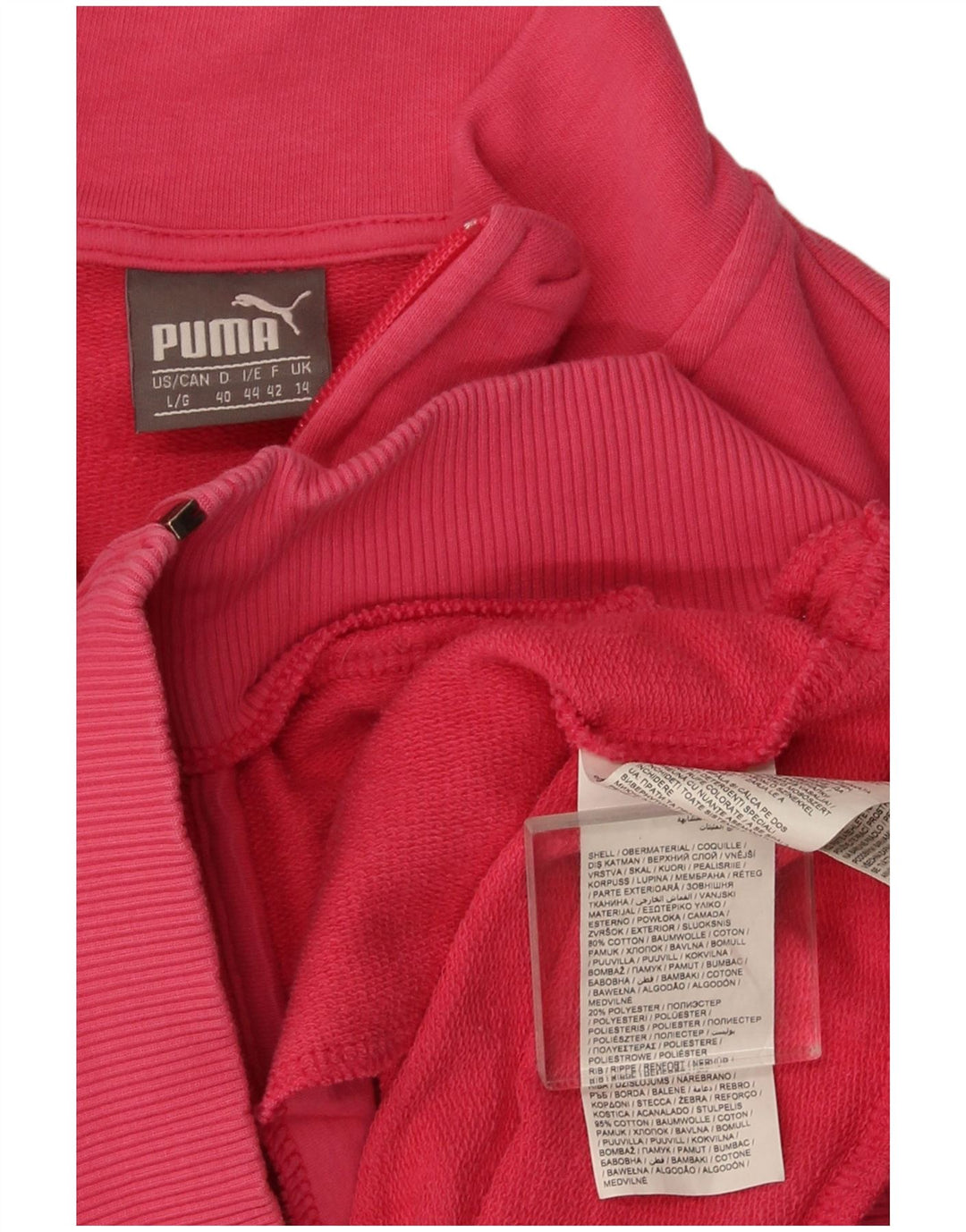 Puma træningsdragt topjakke til kvinder UK 14 Large Pink Bomuld