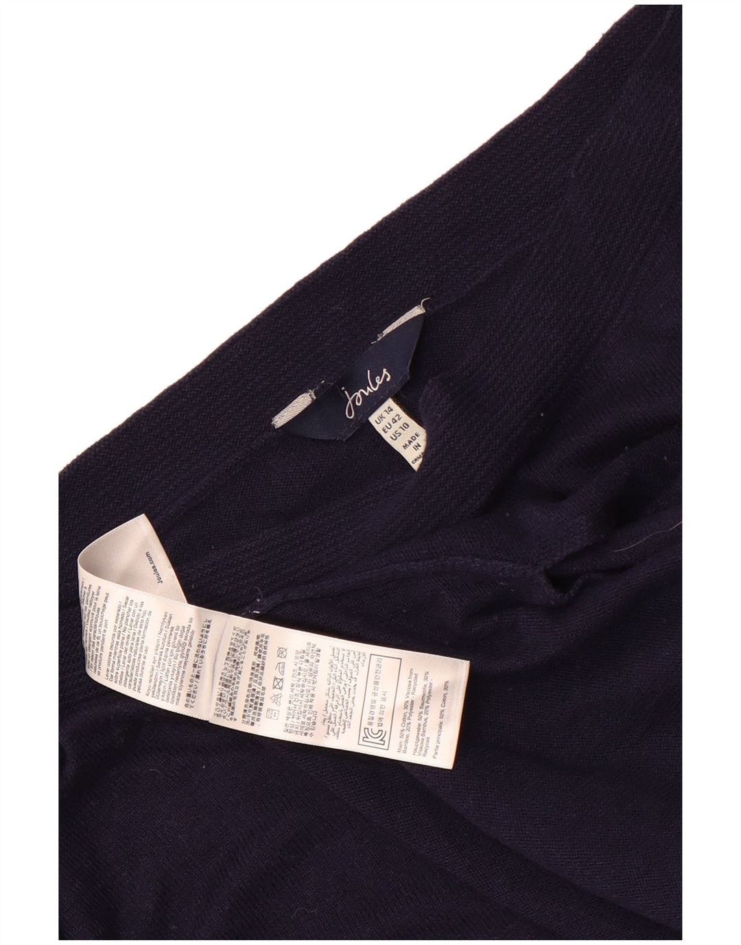 Joules Dame Oversized Sweatshirt Jumper UK 14 Stor Marineblå Bomuld