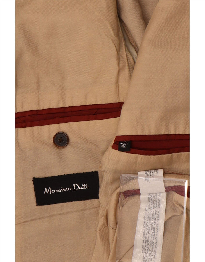 Massimo Dutti Herre 3-knaps blazerjakke EU 52 Stor brun bomuld