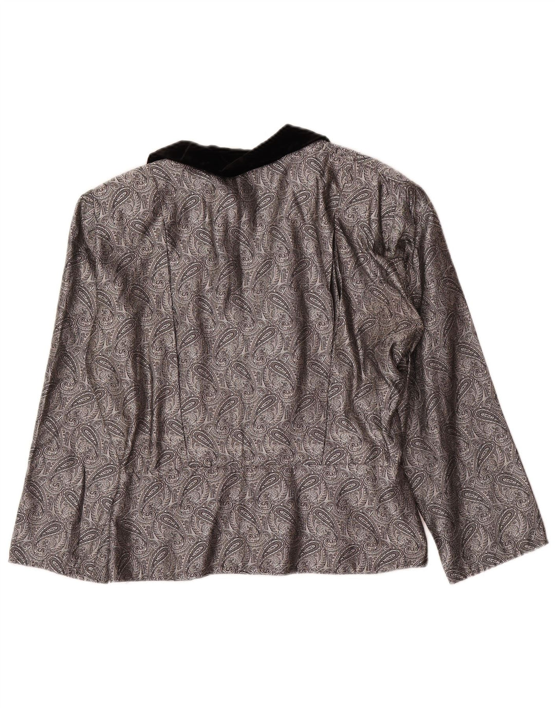 Vintage Dame Cardigan Top IT 42 Medium Sølv Paisley Silk