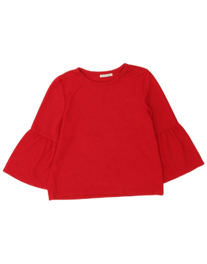 Zara Dame Top 3/4 ærmer UK 12 Medium Rød