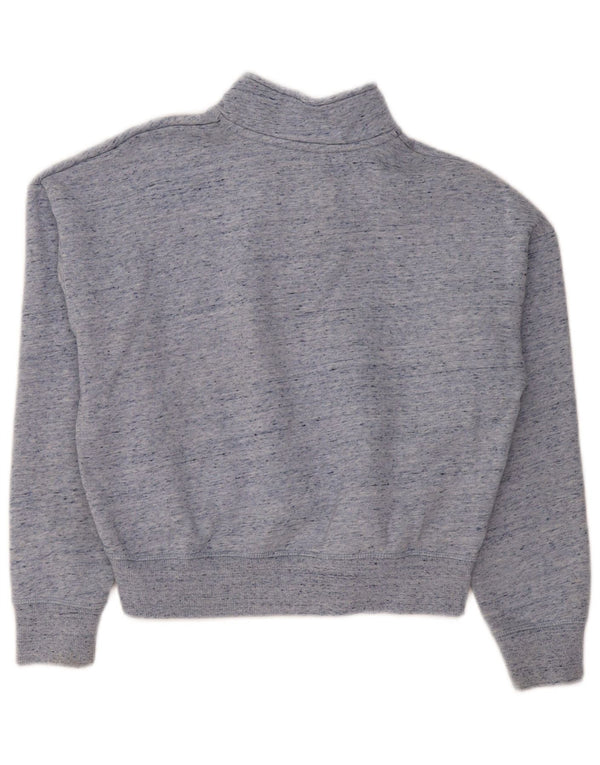 SUPERDRY Sweatshirt med lynlås til kvinder UK 12 Medium Blue Flecked