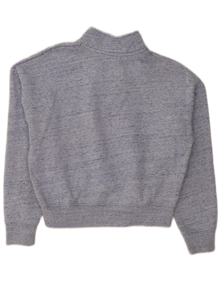 SUPERDRY Sweatshirt med lynlås til kvinder UK 12 Medium Blue Flecked