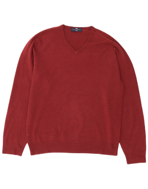 Marks & Spencer Herre Blue Harbor V-hals sweater Medium Burgundy