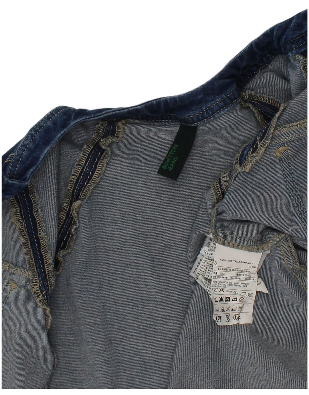 Benetton piger denimjakke 6-7 år Lille blå bomuld