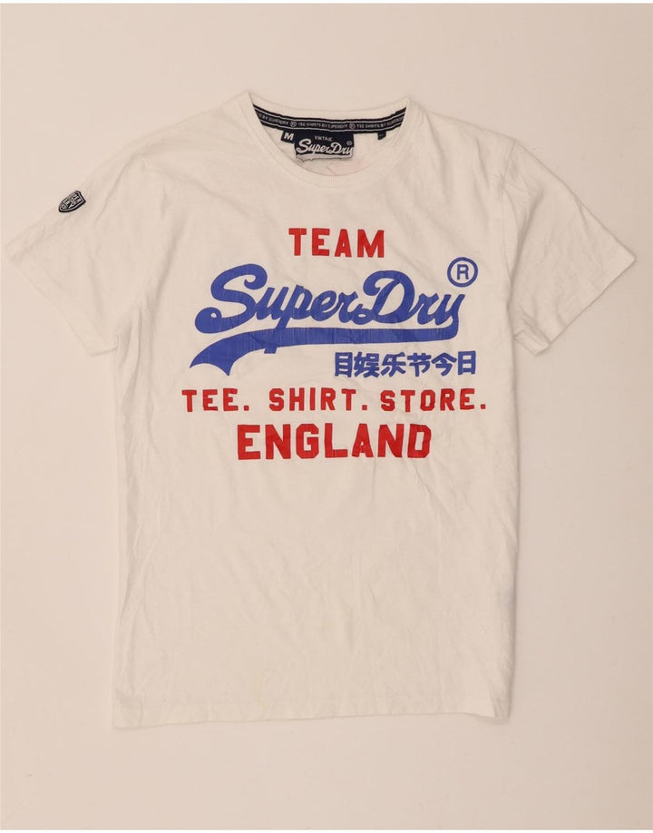 Superdry Grafisk T-shirt til mænd, medium hvid bomuld