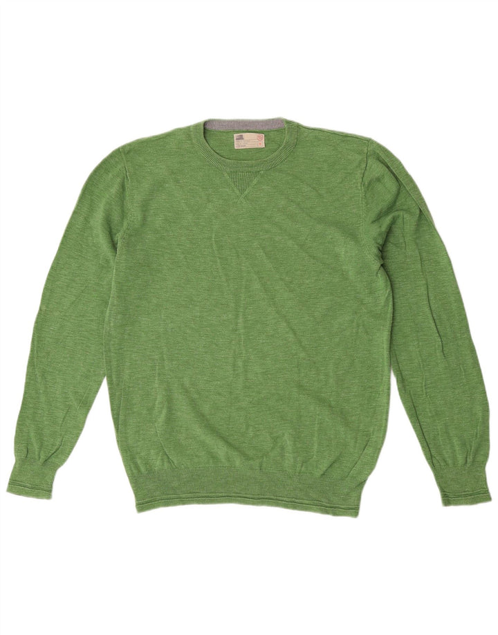 Marks & Spencer Herre V-hals sweater Medium Grøn Bomuld
